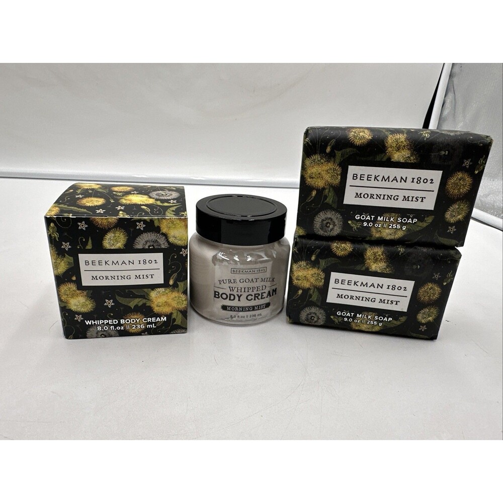 3 Beekman 1802 Goat Milk Whipped Body Cream 8 oz 2 Soap 9oz Morning Mist Sealed